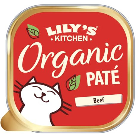 Lily's Kitchen Mit natürlichen Zutaten hergestellt Pastete in der Schale für ausgewachsene Katzen Bio- Rindfleisch Getreidefreie Rezeptur 19 x 85g