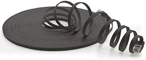 1aTTack.de 5m - CAT6 Flach Netzwerk Patch-Kabel (schwarz - 1 Stück) 1000 Mbit/s Gigabit LAN-Flachkabel CAT.6 Slim Micro Verlegekabel