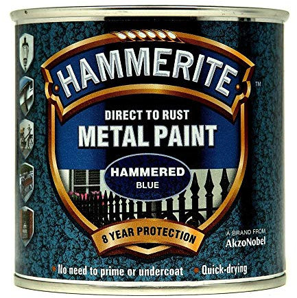 Hammerite Metal Paint Hammered 250ml Blue