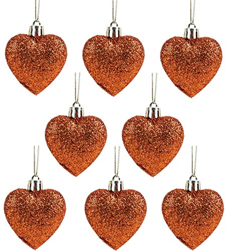 Christmas Concepts® Boules de Sapin de Noël en Forme de cœur en cuivre de 8 x 60 mm (2,4)