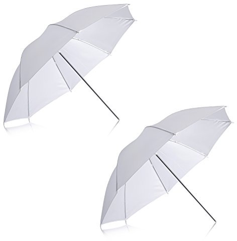 Neewer® 2 Pack 33/84cm White Translucent Soft Umbrella for Photo and Video Studio Shooting