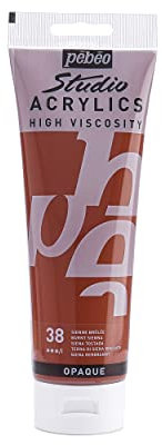 Pébéo - Acrylic Fine Studio Acrylics - Acrylfarbe für Künstler - Farbe für Profis und Anfänger - Leuchtende und pigmentierte Farbe - Siena Gebrannt - 250 ml