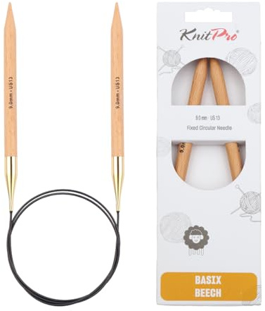 KnitPro Basix Beech Fixed Circular Needles 24 (60cm) | 9.00mm
