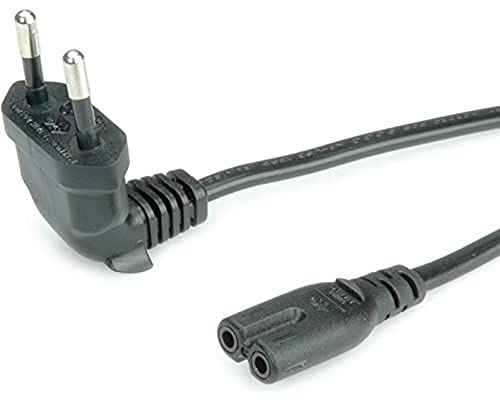 ROLINE Netzkabel Euro-Stecker (abgewinkelt) auf C7, 2pol., schwarz, 1,8 m