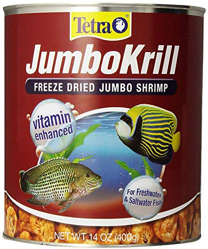 Tetra JumboKrill Freeze-Dried Jumbo Shrimp, Natural Shrimp Treat For Aquarium Fish, 14 oz