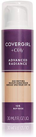 COVERGIRL Advanced Radiance Age-Defying Foundation Makeup, Buff Beige, 1 oz (Packaging May Vary)