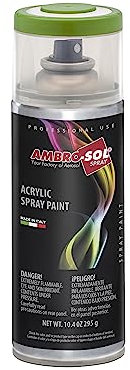 AMBRO-SOL - Pintura acrílica en spray, color Verde amarillento, RAL 6018, resultado profesional en múltiples superficies, exteriores e interiores, 400 ml