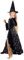 Boland - Kostüm Zauberin für Kinder, langes Kleid und Hut, Hexe, Magierin, Mädchen Kostüm, Karneval, Mottoparty, Halloween, Schwarz