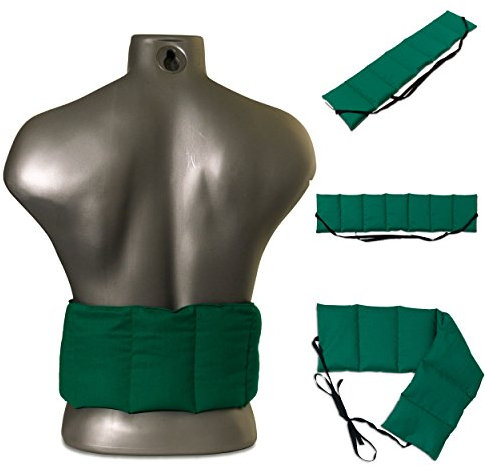 Rapssamenkissen 7-Kammer mit Band, 65x15 grün. Wärmekissen, Körnerkissen, Rapskissen