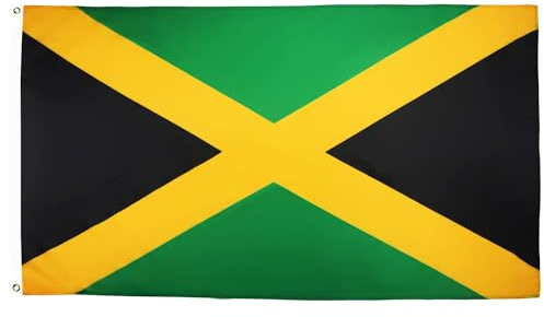 AZ FLAG - Bandera Jamaica - 150x90 cm - Bandera Jamaicana 100% Poliéster ligero Con Ojales de Metal integrados - 80g
