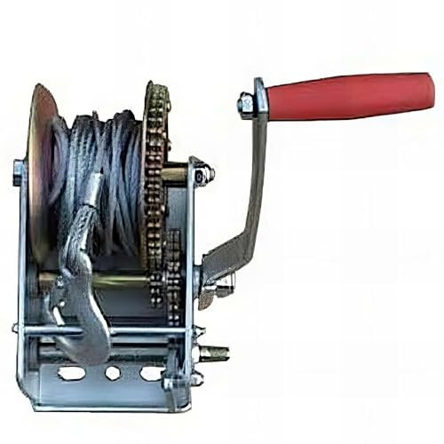 Treuil à manivelle 2 vitesses 1100 kg câble 10 m x 5 mm - PRTRM2000 - Ribitech