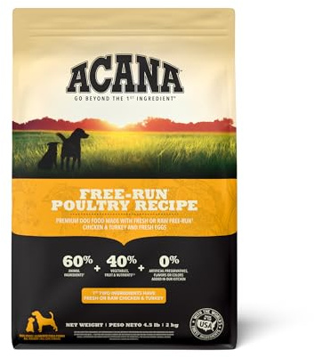 ACANA Grain Free Dry Dog Food Free Run Poultry Recipe 4.5lb Bag