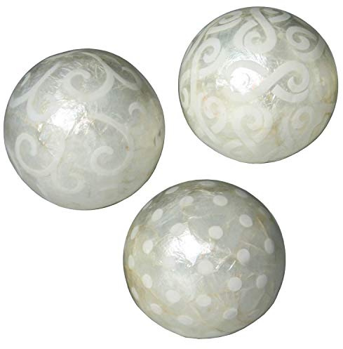 Set de 3 Bolas de nacar Surtidas ø10cm (Blanco)