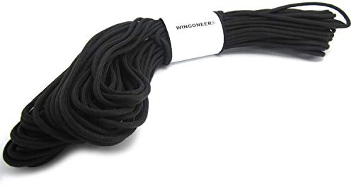 WINGONEER Paracord 550 4 mm, avec âme 7 brins, 550 lbs, 100 Pieds (31 m), 100% Nylon, idéal pour Le Bricolage créatif, Le Camping, Le Plein air, la Survie- Noir