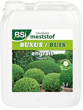 BSI - Engrais - Buis - Minéral - Liquide - Pour Toutes Les Espèces - Avec Oligo-Eléments - Solubles Dans l'Eau - 5L, Translucide
