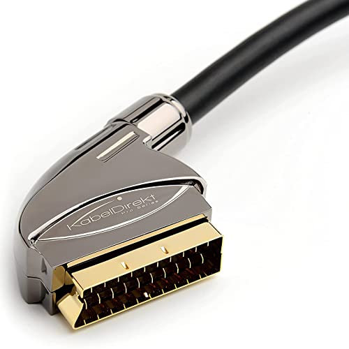 KabelDirekt – SCART Kabel – 3m (21 Polig, mehrfach geschirmt, Präzisionsstecker, Full HD) – PRO Series