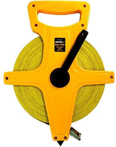 Johnson Level & Tool 1829-0200 Metric/Inch Fiberglass Long Tape, 200', Yellow, 1 Tape