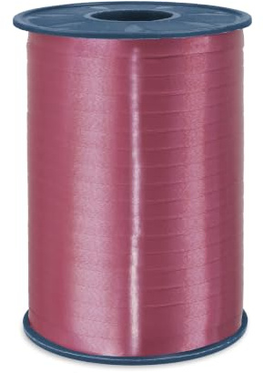C.E. PATTBERG Nastro colore rosa scuro, rotolo nastro regalo, lungh. 500 m, largh. 5 mm, per decorare, abbellire pacchetti di Natale e pacchi regalo in ogni occasione