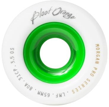 Blood Orange Morgan 65mm Longboard Wheel for Sliding, Surfskate, Cruising, Electric Skateboard, Freeride, LDP. (80a - Green)