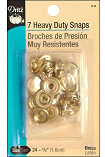 Dritz 5/8-Inch Heavy Duty Snaps, 7 Sets, Gilt