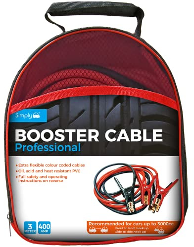 Simply SP400 Professional Jump Booster Cable, 3M, 400AMP, 3 Metre