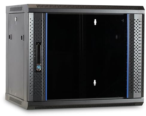 DSIT Baie Murale 9u avec Porte en Verre 600x450x500mm - Noir