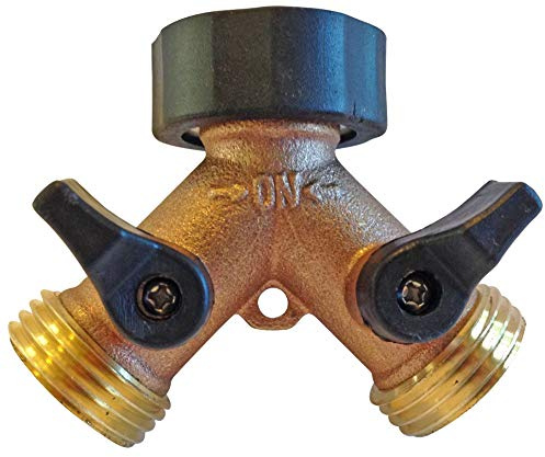 The World’s Best 2-Way Garden Hose Y Connector with Shut-Off Valves