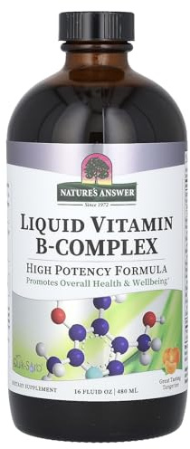 Nature's Answer Liquid Vitamin B-Complex Supports Healthy Energy Levels | Promotes Healthy Nerve Function | All-Natural Tangerine Flavor | Gluten-Free & Benzoate-Free 16oz