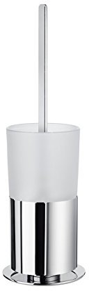 Smedbo WC-Bürste freistehend, poliertes Chrom, FK311, Umriss Milchglas, Silber, 11,4 x 11,8 x 32,4 cm