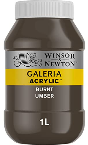 Winsor & Newton 2154076 Galeria Acrylfarbe, hohe Pigmentierung, lichtecht, buttrige Konsistenz, 1000 ml Topf - Umbra Gebrannt