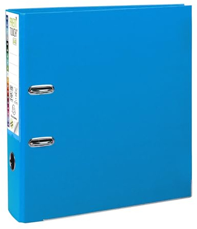 Exacompta 53302E 10er Pack Premium Kunststoff-Ordner Prem´Touch. 8 cm breit DIN A4 MAXI Ringordner Aktenordner Briefordner Büroordner Plastikordner Schlitzordner hellblau