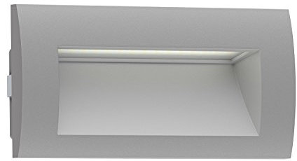 ledscom.de LED Wandeinbauleuchte ZIBAL, Downlight für außen, IP65, grau matt, 140 x 70mm, 3,3 W, 209lm, warmweiß