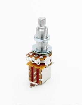 Allparts® EP-4286-000 500K 3/4 Inch Push Pull Audio Pot Potentiometer 500K Logarhythmic Ribbed Split Axle