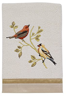 Avanti Linens - Hand Towel, Soft & Absorbent Cotton, Nature Bathroom Decor (Gilded Birds Collection), Ivory