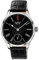 Dugena Herren-Armbanduhr 7000057 Epsilon 3, Handaufzug, schwarzes Zifferblatt, Edelstahlgehäuse mit Glasboden, Saphirglas, Lederarmband, Dornschließe, 5 bar