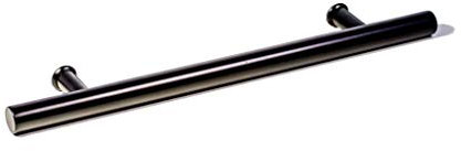 24 Inch Length 1-Sided Modern Stainless Steel Matte Black Door Handle, Interior Exterior Door Pull Push Handle for Wood Glass Metal Doors Sliding Glass Shower Doors Home Barn, 24 Round Shape Bar