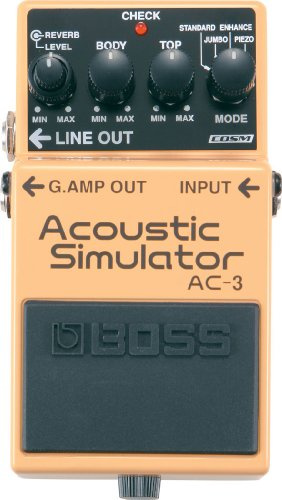 BOSS AC-3 Acoustic Simulator Pedal, Four Simulation Modes: Standard, Jumbo, Enhanced, And Piezo-Equipped