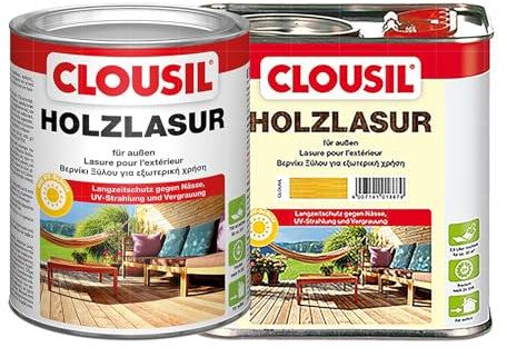 CLOUSIL HOLZSCHUTZLASUR - 0.75 LTR (PERLMUTT GRAU) [SP]