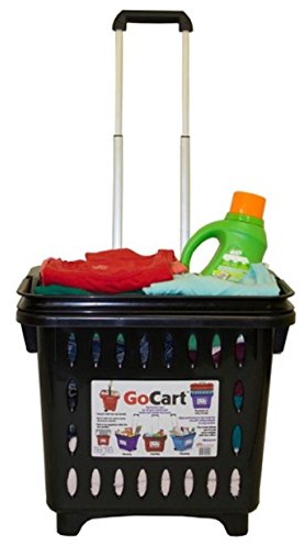 dbest products GoCart, Black Grocery Cart Shopping Laundry Basket on Wheels