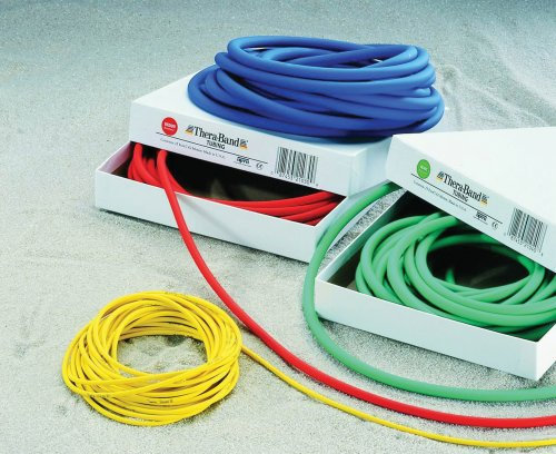 TheraBand Tubings 1,50m | Trainingsbänder für Therapie & Fitness | Tubes Fitnessbänder Set | Widerstandsbänder Krafttraining | Home Workout Resistance Bands Set | Terrabänder | Naturkautschuk (Schwer)