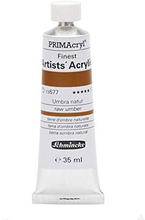Schmincke - PRIMAcryl® Professional feinste brillante Acrylfarbe, Umbra natur, 35 ml Tube, 13 677 009, Premiumacrylfarbe, Acrylmalerei, Profi-Qualität