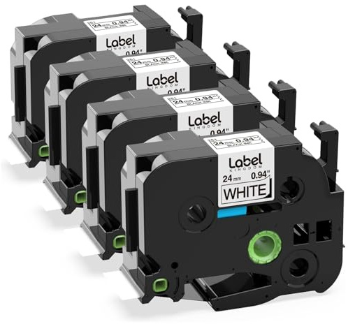 Label KINGDOM TZe-251 Schriftband 24mm Kompatibel mit Brother P-Touch Bänder 24mm TZe Schriftband TZ Tape 24 mm 0.94 Laminated White Schwarz auf Weiß für Brother PTouch PT-D600 PT-D610BT PT-P710BT