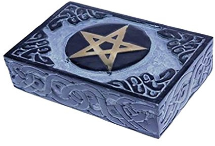 Tarotburk pentagram täljsten och mässing