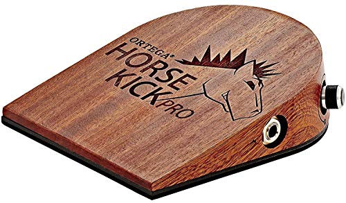Ortega Guitars Digital Stomp Box – Effektpedal für Gitarristen, Singer, Songwriter – Digitale Percussion Samples – Sapele Holz, Natur (HORSEKICKPRO)