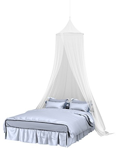 Trademark Global Mosquito Repelling Net for Beds, Hammocks, and Cribs - Insect Protection Hanging Canopy for Camping with Large Screen Opening by Lavish Home - 75-31215 , White