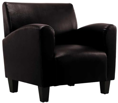 vidaXL Sillón de Salón Clásico de Cuero Artificial Marrón Oscuro Asiento Sofá