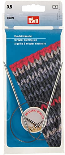 Prym Rundstricknadeln MS 40 cm 3,50 mm silberfarbig Aiguilles à Tricoter circulaires, Laiton, Argent, 3,5 mm