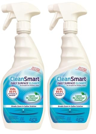CleanSmart Daily Surface Cleaner and Pet-Safe Disinfectant, Kills 99.9% of Viruses, Bacteria, 23 ounce Bottle (Pack of 2)