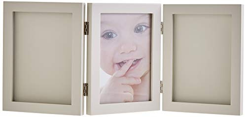 My Sweet Memories, Bilderrahmen dreiteilig mit Gipsabdruck und Foto für Baby Fußabdruck oder Handabdruck, taupe