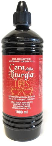 NUOVA CERERIA - Cire Liquide – 1L, Inodore et Incolore, Sans Fumée, Paraffine Pure >99%, Polyvalente pour Lampes et Luminaires, 1 Pièce (1x1 Litre)